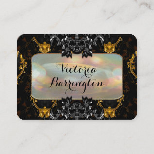 Black Venue Elegant Pearl Professional Business Card at Zazzle