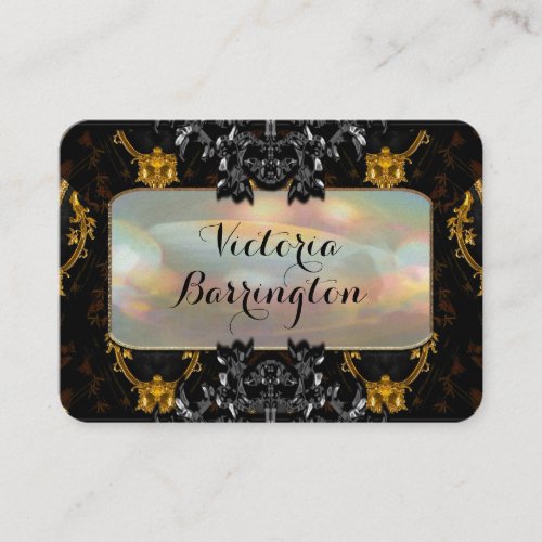 Black Venue Elegant Pearl Professional Business Card