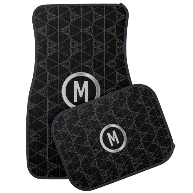 Black Verder Pattern | Monogram Car Mat (Set)
