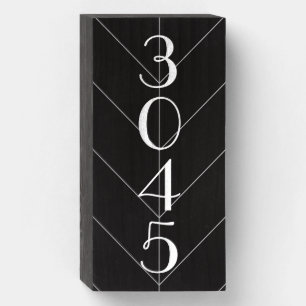 Black Vertical Chevron House Number Sign