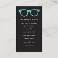 Black Vertical Eye Doctor Optometrist Glasses Business Card