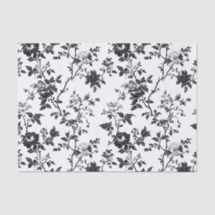 Black Vertical Floral Vine Toile Garden Party Tiss Tissue Paper
