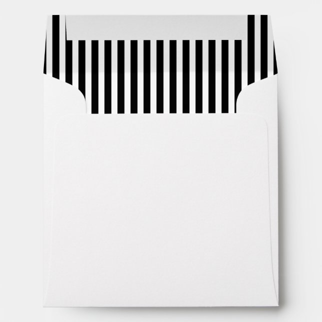 Black Vertical Stripe Lined Envelope (Back (Bottom))