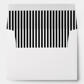 Black Vertical Stripe Lined Envelope