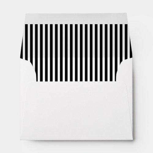 Black Vertical Stripe Lined Envelope