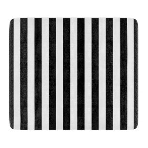 Black Vertical Stripes Cutting Board