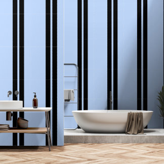 Black Vertical Stripes On Blue Wallpaper