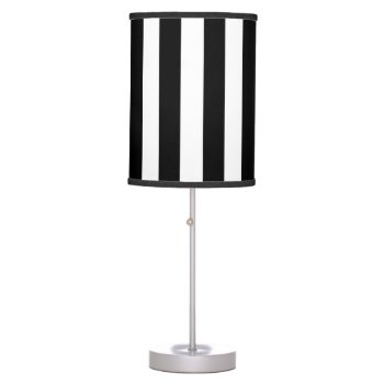 Black Vertical Stripes Table Lamp by DavidsZazzle at Zazzle