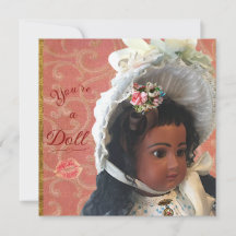 Black Victorian Doll Greeting Card