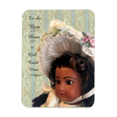 Black Victorian Doll Mom Gift Photo Magnet