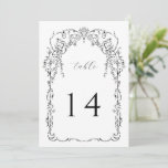 Black Victorian Frame Table Number