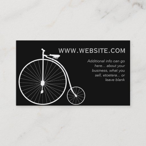 Customizable Black Vintage Bicycle Business Card