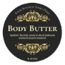 Black Vintage Body Butter Labels