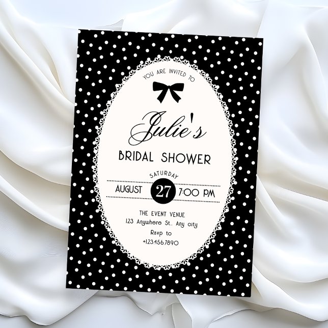 Black vintage bridal shower invitation (Creator Uploaded)