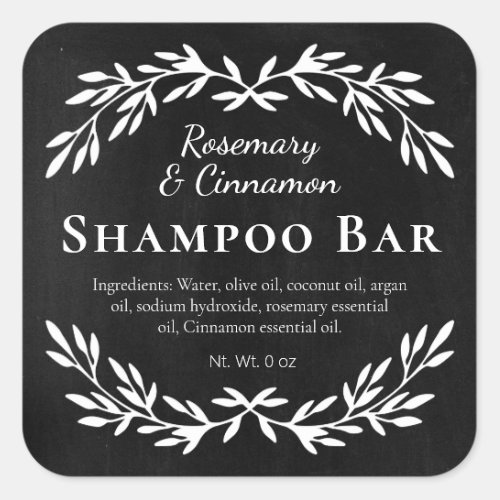 Black Vintage DIY Shampoo Bar Labels