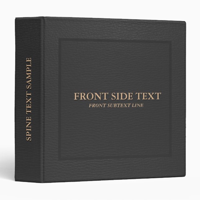 Black Vintage Faux Leather Binder (Front/Spine)