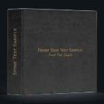 Black vintage faux leather texture 3 ring binder<br><div class="desc">Black vintage faux leather texture with customizable gold text.</div>