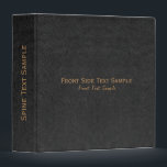 Black vintage faux leather texture 3 ring binder<br><div class="desc">Black vintage faux leather texture with customizable gold text.</div>
