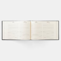 Guest Book  Black Traditional Leather – Graphic Image