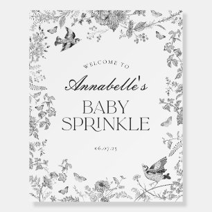 Black Vintage Floral Baby Sprinkle Welcome Sign