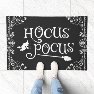 Black Vintage Frame Witch Hocus Pocus Halloween  Doormat