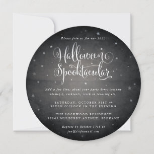 Black Vintage Halloween Spooktacular Square/Round Invitation