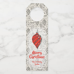 Black Vintage Holiday Christmas Tree Ornaments Bottle Hanger Tag