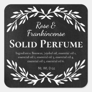 Black Vintage Homemade Solid Perfume Labels