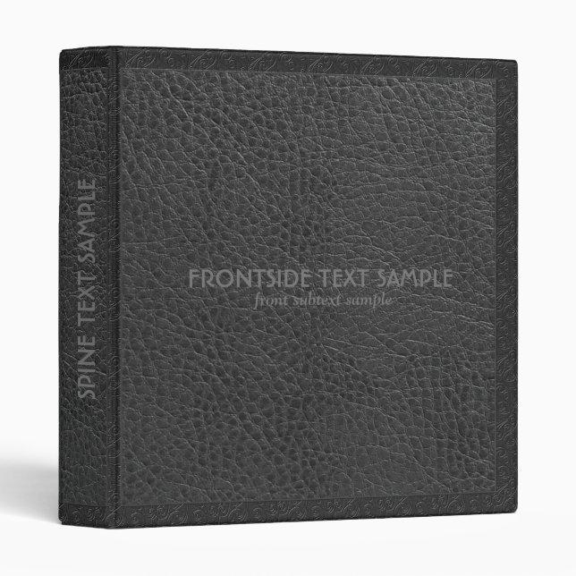Black Vintage Leather Look Avery Binder (Front/Spine)