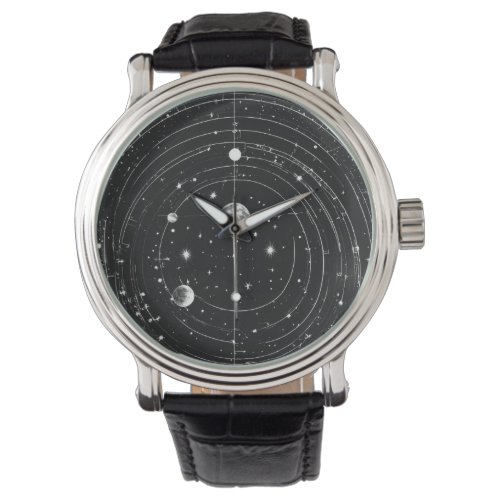 Black Vintage Leather Watch