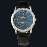 Black Vintage Leather Watch (F-15 / Cmd Pilot)<br><div class="desc">Adorned with the wings of an USAF Command Pilot this watch highlights the deadly and elegant F-15 Eagle fighter.</div>