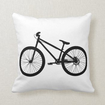 Black Vintage Mountain Bike Pillow by tallulahs at Zazzle