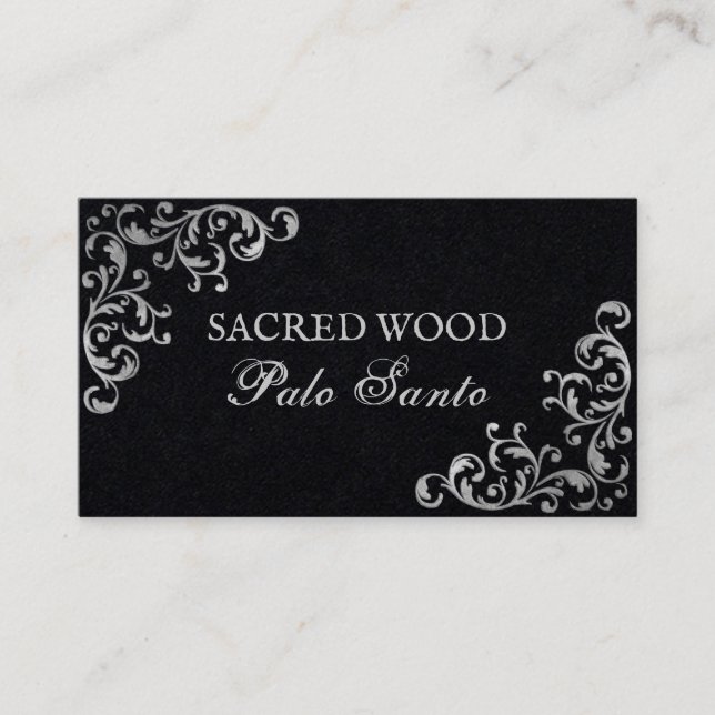 Black Vintage Palo Santo Business Card (Front)