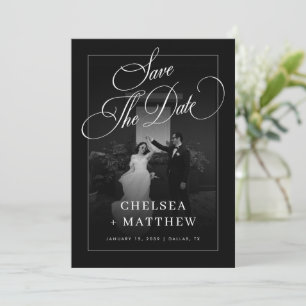 Black Vintage Photo Dark Wedding Save The Date