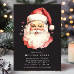 Black Vintage Retro Santa Claus Christmas Party Invitation<br><div class="desc">Invite your guests to a festive holiday celebration with this Black Vintage Retro Santa Claus Christmas Party Invitation. Featuring a beautifully vintage retro watercolor Santa, this classic design exudes charm and sophistication. Perfect for a holiday gathering, the invitation allows you to customize with your event details, creating a personalized touch...</div>