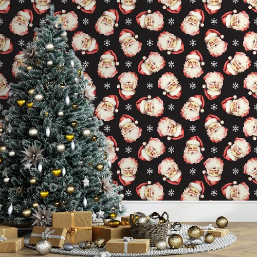 Black Vintage Santa Claus Christmas Wallpaper