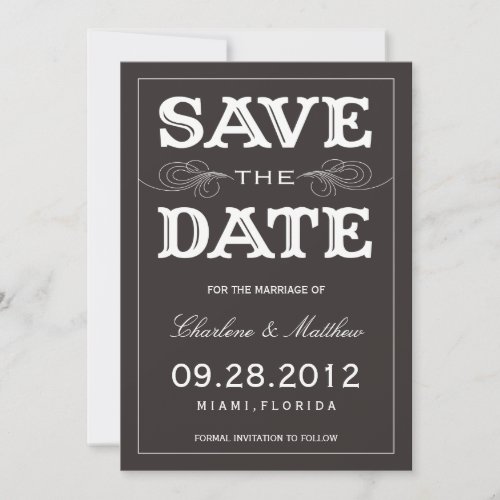 BLACK VINTAGE | SAVE THE DATE ANNOUNCEMENT