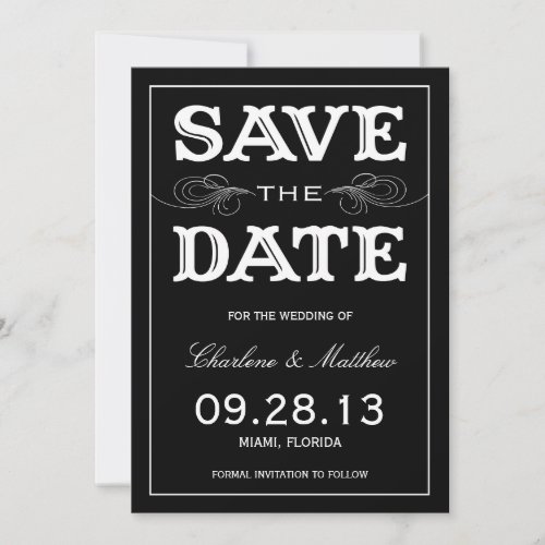 BLACK VINTAGE | SAVE THE DATE ANNOUNCEMENT
