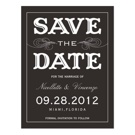 Vintage Postcard Save The Date Template