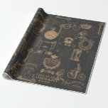Black Vintage Style Wrapping Paper at Zazzle