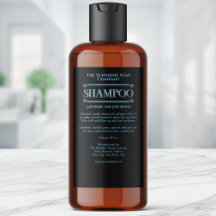 Black vintage waterproof shampoo label for men
