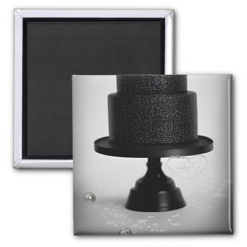 Black Vintage Wedding Cake  Stand Magnet