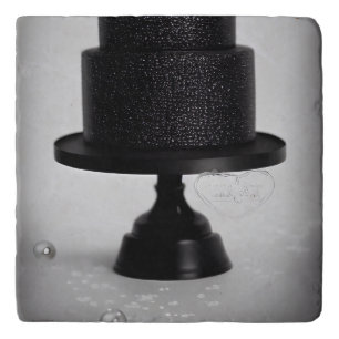 Black Vintage Wedding Cake & Stand Trivet