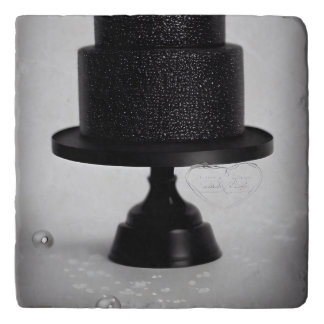 Black Vintage Wedding Cake & Stand Trivet