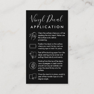 Black Vinyl Care Guide Personalized Hand-drawn Business Card