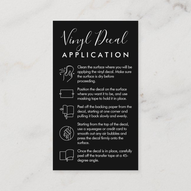 Black Vinyl Care Guide Personalized Hand-drawn Business Card