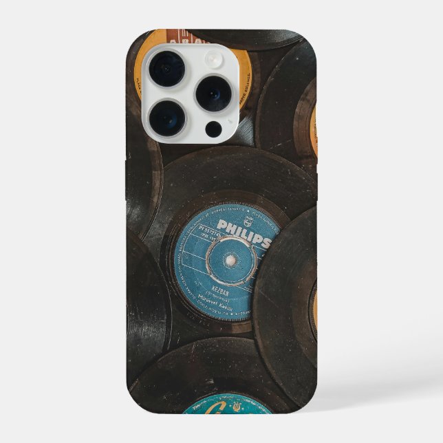 Black Vinyl Classic Records iPhone Case (Back)
