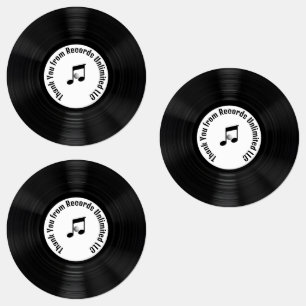 Black Vinyl LP Records Thank You Labels