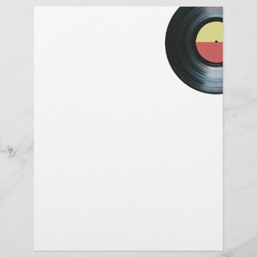 Black Vinyl Music Record Label 2 Letterhead