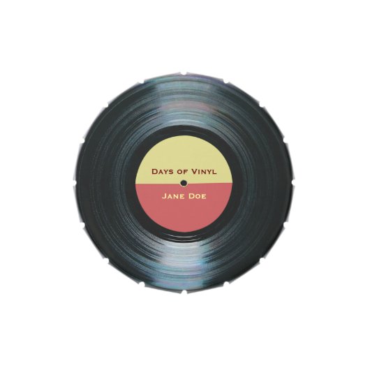 Black Vinyl Music Record Label Candy Tin (Top)